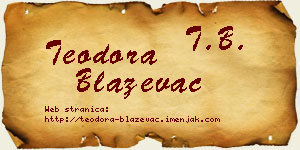 Teodora Blaževac vizit kartica